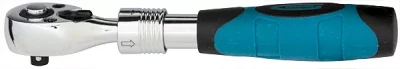 Ключ телескопический трещоточный 1/4" 150-200 мм CrV хромир. 2-х комп. рукоятка Gross 14074