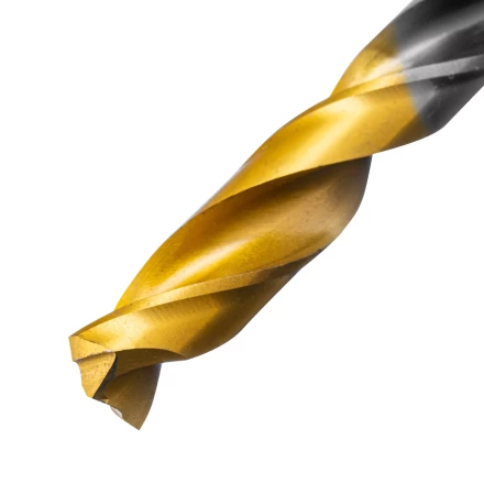 Сверло спиральное по металлу Denzel 9 x 125мм, Р6М5, Golden Tip, многогранная заточка, 718284 купить в Нягани