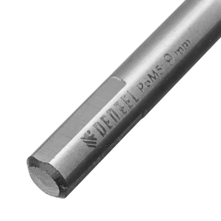 Сверло спиральное по металлу Denzel 9 x 125мм, Р6М5, Golden Tip, многогранная заточка, 718284 купить в Нягани