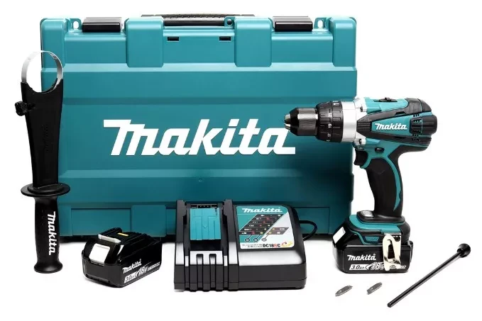 Аккумуляторная ударная дрель-шуруповерт Makita DHP458RFE купить в Нягани