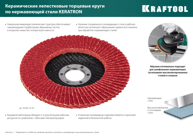 Круги лепестковые керамические торцевые 36598-125-40 купить в Нягани