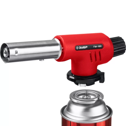 ЗУБР ГМ-150, 1300°C, газовая горелка с пьезоподжигом на баллон с цанговым соединением (55554) купить в Нягани