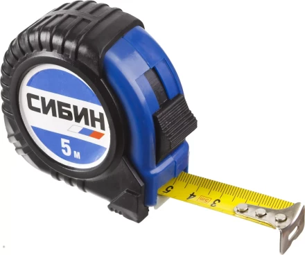 Рулетка СИБИН, обрезиненный пластиковый корпус, 5м/25мм 34019-05-25 купить в Нягани