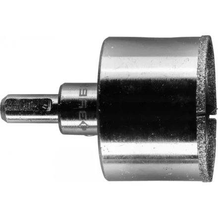 Коронка ЗУБР алмазная в сборе по кафелю, керамике с центрирующим сверлом и имбусовым ключом, зерно 60, 53мм 29850-53 купить в Нягани