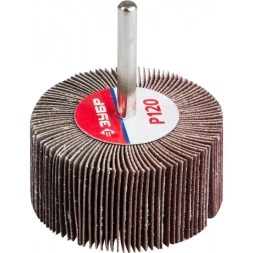 Круг шлифовальный ЗУБР "МАСТЕР" веерный лепестковый, на шпильке, тип КЛО, зерно-электрокорунд нормальный, P120, 30х60мм 36602-120