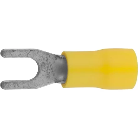 Наконечник СВЕТОЗАР для кабеля, изолированный, с вилкой, желтый, вн. d 4,3мм, под болт 8мм, провод 4-6мм2, 48А, 10шт 49420-60 купить в Нягани