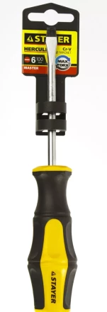 Отвертка STAYER &quot;MASTER&quot; &quot;HERCULES&quot;, Сr-V, противоскользящая рукоятка, SL6,0x100мм 25051-06-10_z02 купить в Нягани