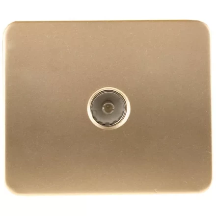 Розетка СВЕТОЗАР &quot;ГАММА&quot; телевизионная, без вставки и рамки, цвет золотой металлик SV-54115-GM купить в Нягани