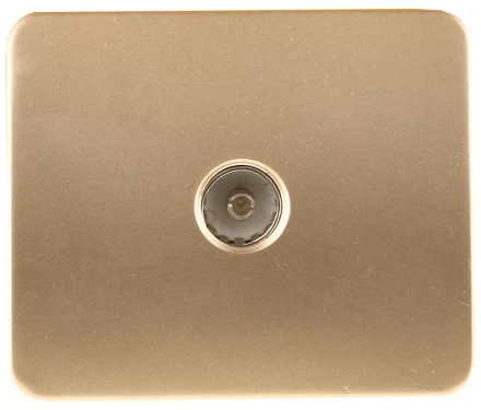 Розетка СВЕТОЗАР &quot;ГАММА&quot; телевизионная, без вставки и рамки, цвет золотой металлик SV-54115-GM купить в Нягани