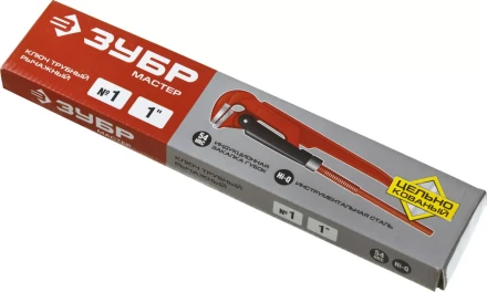 Ключ трубный ЗУБР "МАСТЕР" рычажный, прямые губки, цельнокованный, № 1, 1" 27314-1 купить в Нягани
