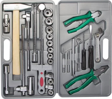 Набор слесарно-монтажного инструмента НИЗ &quot;УНИВЕРСАЛ - 2&quot;, сталь 40Х, в пластиковом кейсе, 29 предметов 27620 купить в Нягани
