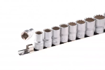 Набор торцевых головок 1/2 двенадцатигранные CrV 10 шт 10-24 мм Stels 13638 купить в Нягани
