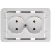 Розетка СВЕТОЗАР &quot;ГАММА&quot; двойная, цвет белый, 16А/~250В SV-54102-W купить в Нягани