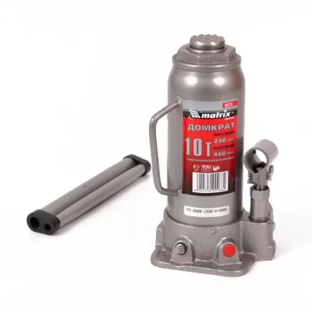Домкрат гидравлический бутылочный 10 т h подъема 230–460 мм  MATRIX MASTER 50725 купить в Нягани