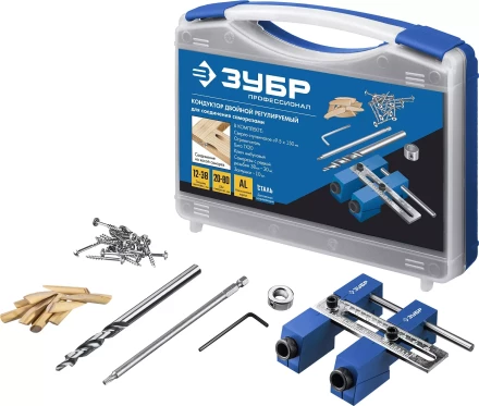 ЗУБР два отверстия, регулируемый кондуктор для глухих отверстий, Профессионал (30081) купить в Нягани