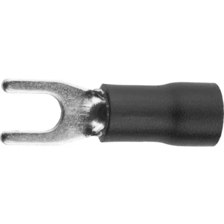 Наконечник СВЕТОЗАР для кабеля, изолированный, с вилкой, черный, вн. d 4,3мм, под болт 6мм, провод 2,5-4мм2, 37А, 10шт 49420-40 купить в Нягани