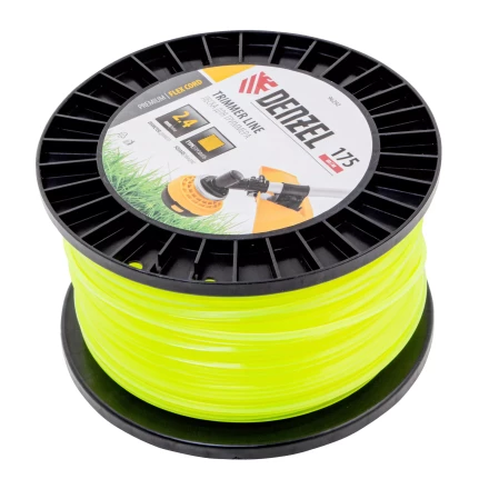 Леска для триммера квадрат Denzel, 2,4мм х 175м, на DIN катушке FLEX CORD, 96292 купить в Нягани