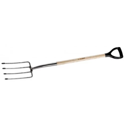 Вилы ЗУБР &quot;ЭКСПЕРТ&quot; садовые из нержавеющей стали, деревянный черенок из ясеня, пластиковая рукоятка, 290х180х1200мм 4-39445 купить в Нягани