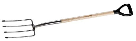 Вилы ЗУБР &quot;ЭКСПЕРТ&quot; садовые из нержавеющей стали, деревянный черенок из ясеня, пластиковая рукоятка, 290х180х1200мм 4-39445 купить в Нягани