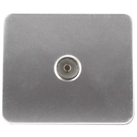 Розетка СВЕТОЗАР &quot;ГАММА&quot; телевизионная, без вставки и рамки, цвет светло-серый металлик SV-54115-SM купить в Нягани