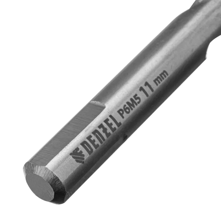 Сверло спиральное по металлу Denzel, 11 x 142мм, Р6М5, Golden Tip, многогранная заточка, 718286 купить в Нягани