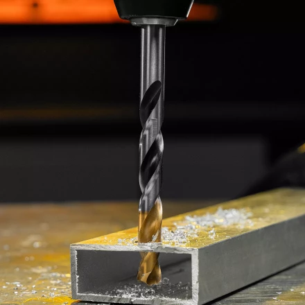 Сверло спиральное по металлу Denzel, 11 x 142мм, Р6М5, Golden Tip, многогранная заточка, 718286 купить в Нягани