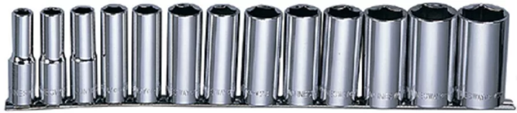Набор головок торцевых глубоких 1/2"DR MAXI DRIVE рельс SAE 7/16-1-1/4" 13предметов Jonnesway S05HD4213S 49082 купить в Нягани