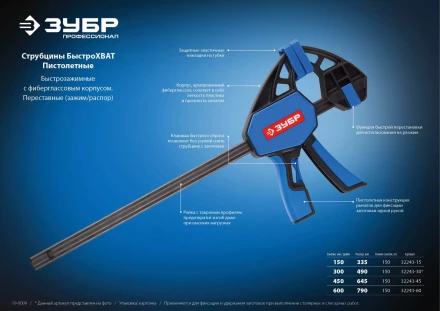 Струбцина ЗУБР ЭКСПЕРТ пистолетная серия ПРОФЕССИОНАЛ купить в Нягани