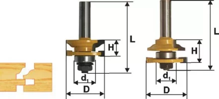 Набор фрез комбинированных рамочных хвостовик 12 мм 2 штуки 46535 купить в Нягани