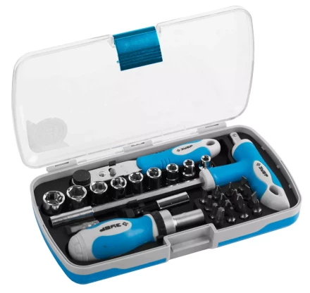 Набор ЗУБР Отвертка &quot;ЭКСПЕРТ&quot; реверс.с насадками, 2-хкомпон. ручка,битодерж. с Т-образ. ручкой, в пласт. боксе, 30 пред 25286-H30 купить в Нягани