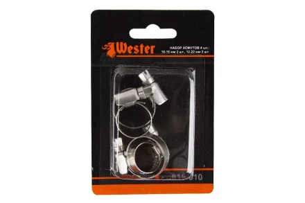 Хомут червячный WESTER 10-22 мм 4 шт. (815-010) DDV055273 купить в Нягани