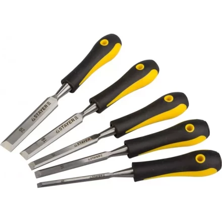 Набор стамесок с двухкомпонентными ручками, 6/10/12/16/20мм, 5шт, STAYER Profi 18205-H5 купить в Нягани