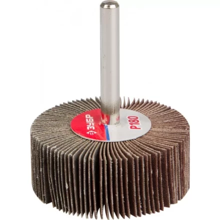 Круг шлифовальный ЗУБР &quot;МАСТЕР&quot; веерный лепестковый, на шпильке, тип КЛО, зерно-электрокорунд нормальный, P180, 20х50мм 36601-180 купить в Нягани