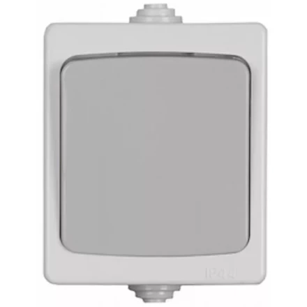 Выключатель СВЕТОЗАР &quot;АВРОРА&quot; проходной, одноклавишный, IP44, цвет серо-белый, 10А/~250В SV-54340-W купить в Нягани