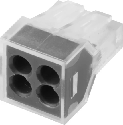 Клемма СВЕТОЗАР соединительная, 4-х проводная, 400В, 24А, 0,75-2,5мм2, 2шт 49170-4 купить в Нягани