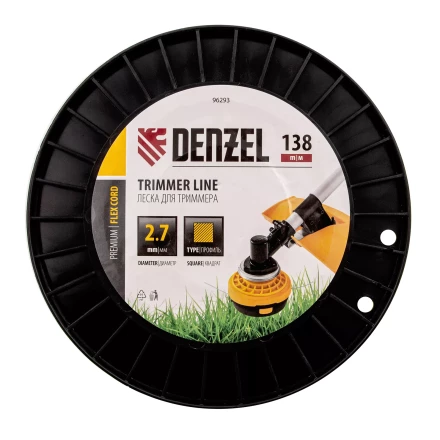 Леска для триммера квадрат Denzel, 2,7м х 138м, на DIN катушке FLEX CORD, 96293 купить в Нягани