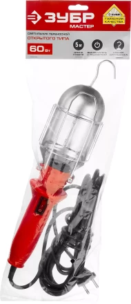 Светильник переносной с выключателем, 5м, 60 Вт/220В, ЗУБР 61802_z01 купить в Нягани