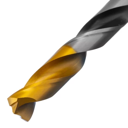 Сверло спиральное по металлу Denzel 12 x 151мм, Р6М5, Golden Tip, многогранная заточка, 718287 купить в Нягани