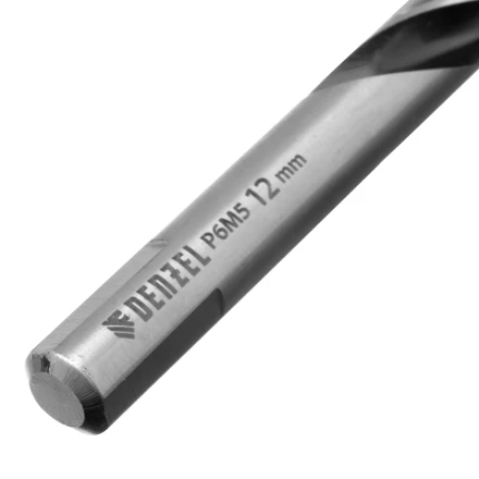 Сверло спиральное по металлу Denzel 12 x 151мм, Р6М5, Golden Tip, многогранная заточка, 718287 купить в Нягани