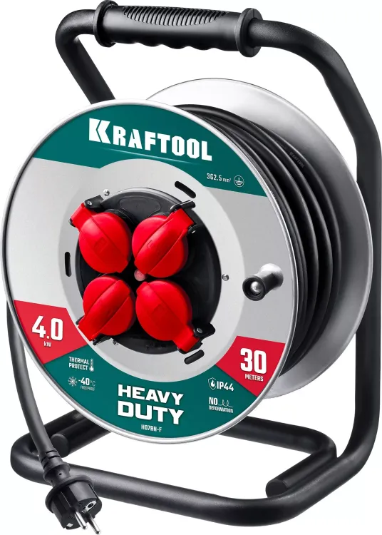 Силовые удлинители на стальной катушке  HEAVY DUTY 4.0, кабель КГ 3х2,5 кв мм 55086-30 купить в Нягани