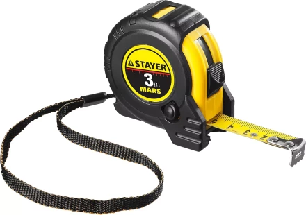 Рулетка STAYER &quot;PROFI&quot; &quot;MARS&quot;, обрезиненный корпус, утолщенное полотно, 3мх16мм 34131-03_z01 купить в Нягани
