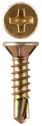 Саморезы ЗУБР &quot;МАСТЕР&quot; со сверлом для оконного профиля, жёлтопассивированные, 3.9x16мм, 1000шт 4-300231-39-016 купить в Нягани