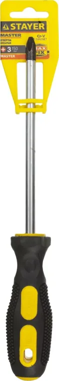 Отвертка STAYER "MASTER", двухкомпонентная рукоятка, магнитный наконечник, PH3x150мм 2510-3-15_z01 купить в Нягани