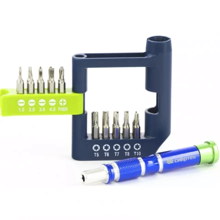 Отвёртка для точных работ с набором бит 21 штук CrV Сибртех 13334 купить в Нягани