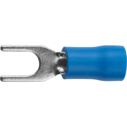 Наконечник СВЕТОЗАР для кабеля,изолированный,с вилкой,синий, вн. d 4,3мм,под болт 6мм,провод 1,5-2,5мм2, 27А,10шт 49420-25 купить в Нягани