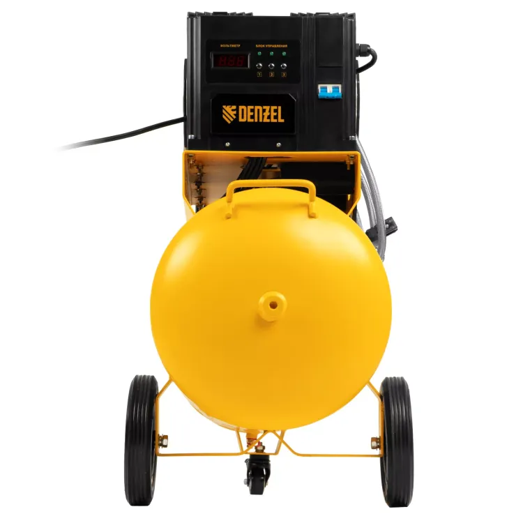 Компрессор безмасляный, малошумный Denzel DLS 3300/100, 3300 Вт,3x1100, 100 л, 570 л/мин ,блок управления купить в Нягани