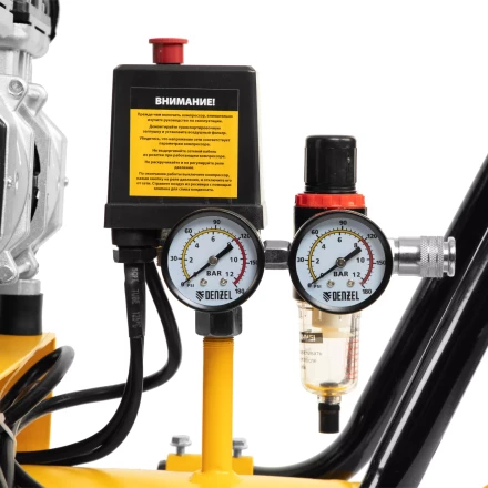 Компрессор безмасляный, малошумный Denzel DLS 3300/100, 3300 Вт,3x1100, 100 л, 570 л/мин ,блок управления купить в Нягани