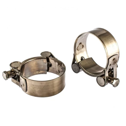 Хомуты металлические силовые 48-51 мм ширина 22 мм шарнирный W4 2 шт Сибртех 475393 купить в Нягани