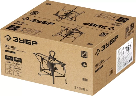 ЗУБР d 315 мм, 2200 Вт, распиловочный станок с удлинителем (СРЦ-315су) купить в Нягани