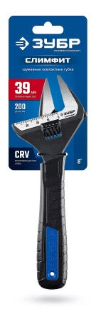ЗУБР СлимФит, 200 / 39 мм, разводной ключ, ПРОФЕССИОНАЛ (27245-20) купить в Нягани